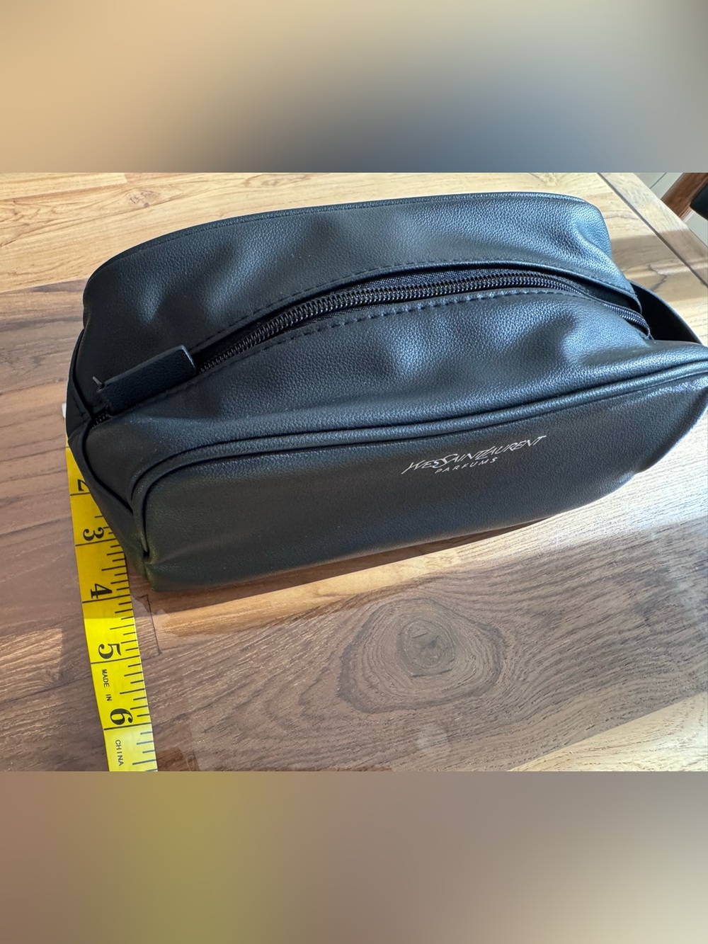 Yves Saint Laurent Black Leather Toiletry Case - Picture 3 of 8